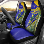 Personalized Australia Swimming Athlete Car Seat Cover Aboriginal Dot Pattern Competitive Swimmer Patriotic