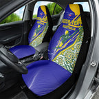 Personalized Australia Swimming Athlete Car Seat Cover Aboriginal Dot Pattern Competitive Swimmer Patriotic