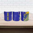 Personalized Australia Swimming Athlete Ceramic Mug Aboriginal Dot Pattern Competitive Swimmer Patriotic