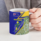 Personalized Australia Swimming Athlete Ceramic Mug Aboriginal Dot Pattern Competitive Swimmer Patriotic