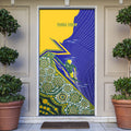 Personalized Australia Swimming Athlete Door Cover Aboriginal Dot Pattern Competitive Swimmer Patriotic