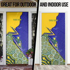 Personalized Australia Swimming Athlete Door Cover Aboriginal Dot Pattern Competitive Swimmer Patriotic