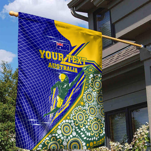 Personalized Australia Swimming Athlete Garden Flag Aboriginal Dot Pattern Competitive Swimmer Patriotic
