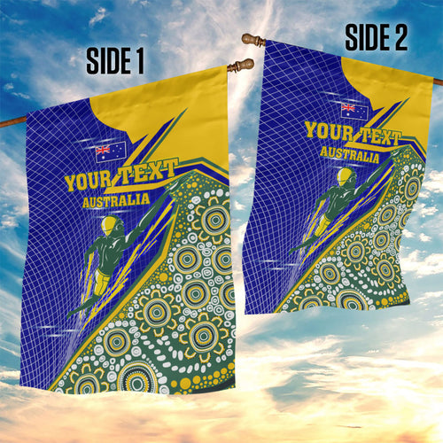Personalized Australia Swimming Athlete Garden Flag Aboriginal Dot Pattern Competitive Swimmer Patriotic