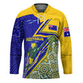 Personalized Australia Swimming Athlete Hockey Jersey Aboriginal Dot Pattern Competitive Swimmer Patriotic