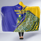 Personalized Australia Swimming Athlete Hooded Blanket Aboriginal Dot Pattern Competitive Swimmer Patriotic
