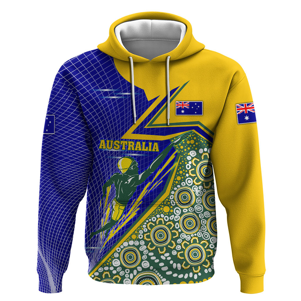 Personalized Australia Swimming Athlete Hoodie Aboriginal Dot Pattern Competitive Swimmer Patriotic