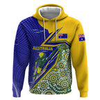 Personalized Australia Swimming Athlete Hoodie Aboriginal Dot Pattern Competitive Swimmer Patriotic