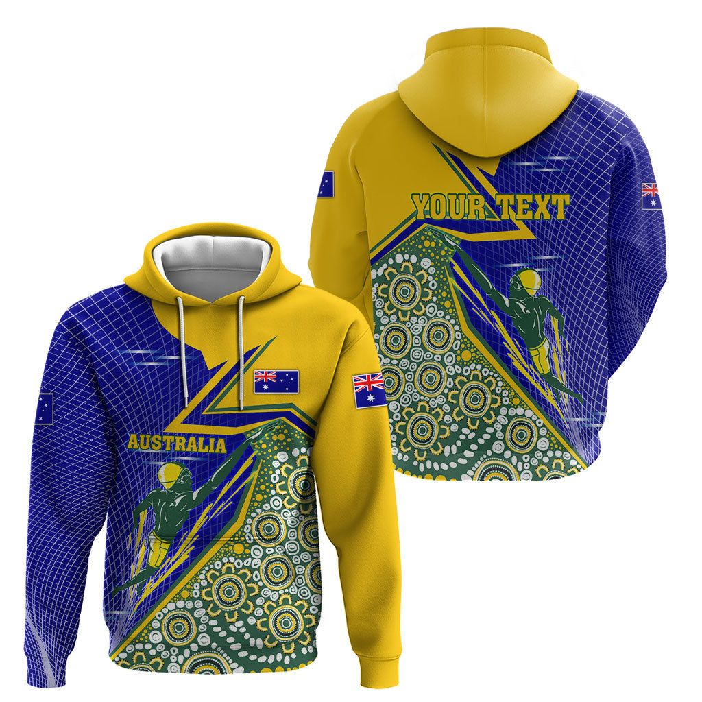 Personalized Australia Swimming Athlete Hoodie Aboriginal Dot Pattern Competitive Swimmer Patriotic