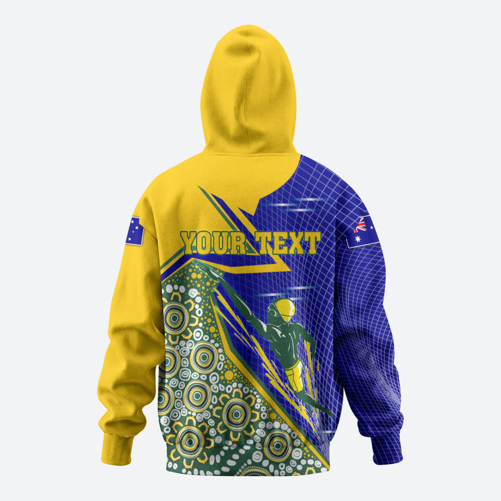 Personalized Australia Swimming Athlete Hoodie Aboriginal Dot Pattern Competitive Swimmer Patriotic