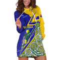 Personalized Australia Swimming Athlete Hoodie Dress Aboriginal Dot Pattern Competitive Swimmer Patriotic