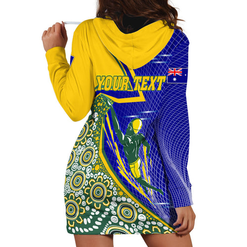 Personalized Australia Swimming Athlete Hoodie Dress Aboriginal Dot Pattern Competitive Swimmer Patriotic