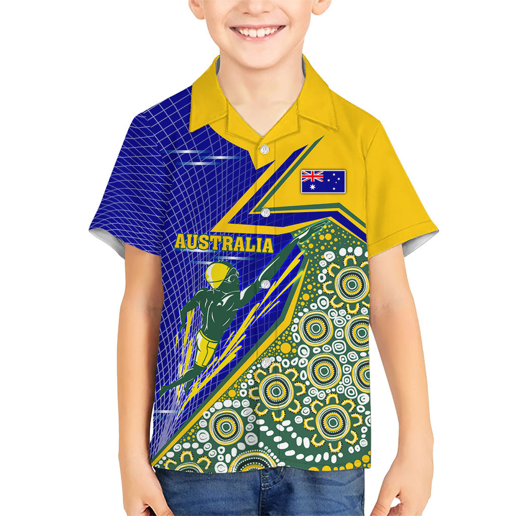 Personalized Australia Swimming Athlete Kid Hawaiian Shirt Aboriginal Dot Pattern Competitive Swimmer Patriotic