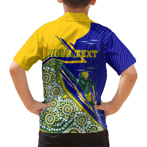 Personalized Australia Swimming Athlete Kid Hawaiian Shirt Aboriginal Dot Pattern Competitive Swimmer Patriotic