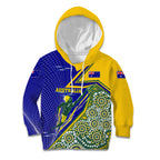 Personalized Australia Swimming Athlete Kid Hoodie Aboriginal Dot Pattern Competitive Swimmer Patriotic