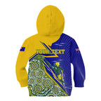 Personalized Australia Swimming Athlete Kid Hoodie Aboriginal Dot Pattern Competitive Swimmer Patriotic