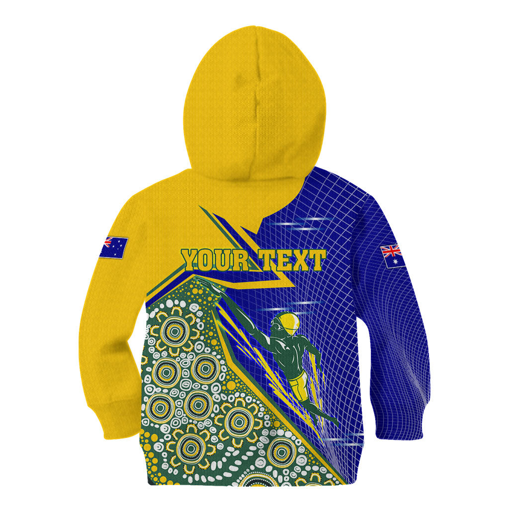 Personalized Australia Swimming Athlete Kid Hoodie Aboriginal Dot Pattern Competitive Swimmer Patriotic