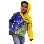 Personalized Australia Swimming Athlete Kid Hoodie Aboriginal Dot Pattern Competitive Swimmer Patriotic