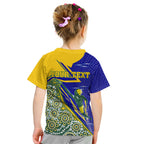 Personalized Australia Swimming Athlete Kid T Shirt Aboriginal Dot Pattern Competitive Swimmer Patriotic