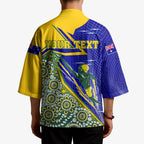 Personalized Australia Swimming Athlete Kimono Aboriginal Dot Pattern Competitive Swimmer Patriotic