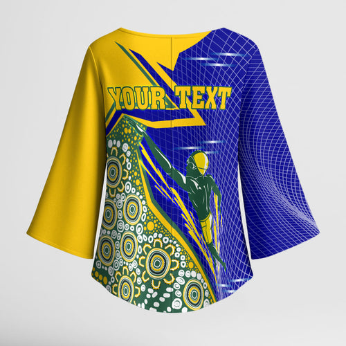 Personalized Australia Swimming Athlete Kimono Sleeve Blouse Aboriginal Dot Pattern Competitive Swimmer Patriotic