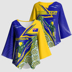 Personalized Australia Swimming Athlete Kimono Sleeve Blouse Aboriginal Dot Pattern Competitive Swimmer Patriotic