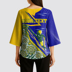 Personalized Australia Swimming Athlete Kimono Sleeve Blouse Aboriginal Dot Pattern Competitive Swimmer Patriotic