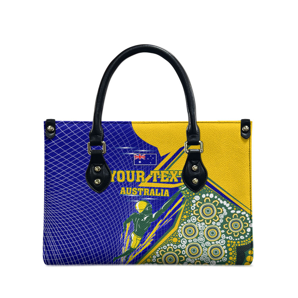 Personalized Australia Swimming Athlete Leather Bag Aboriginal Dot Pattern Competitive Swimmer Patriotic