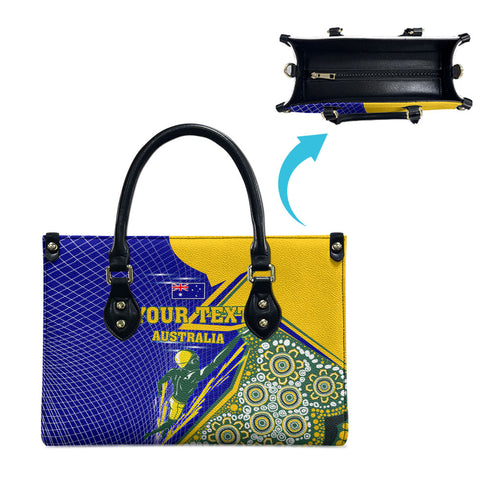 Personalized Australia Swimming Athlete Leather Bag Aboriginal Dot Pattern Competitive Swimmer Patriotic