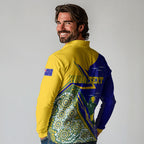 Personalized Australia Swimming Athlete Long Sleeve Polo Shirt Aboriginal Dot Pattern Competitive Swimmer Patriotic