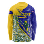 Personalized Australia Swimming Athlete Long Sleeve Shirt Aboriginal Dot Pattern Competitive Swimmer Patriotic