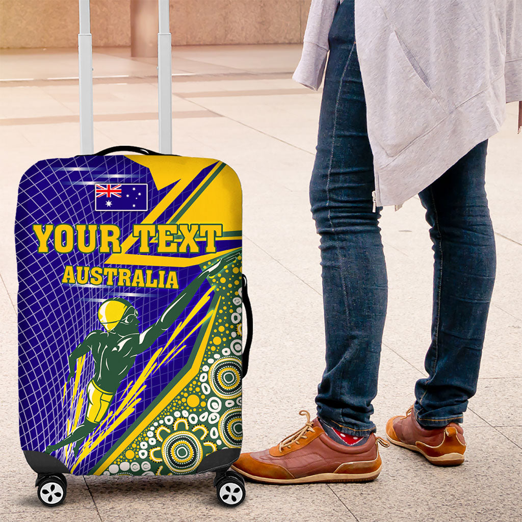 Personalized Australia Swimming Athlete Luggage Cover Aboriginal Dot Pattern Competitive Swimmer Patriotic
