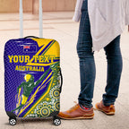 Personalized Australia Swimming Athlete Luggage Cover Aboriginal Dot Pattern Competitive Swimmer Patriotic