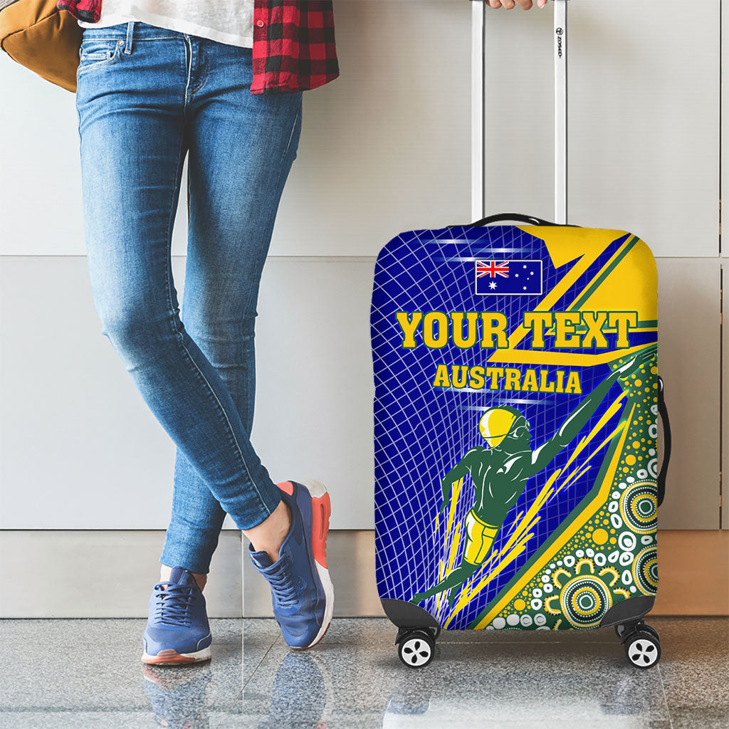 Personalized Australia Swimming Athlete Luggage Cover Aboriginal Dot Pattern Competitive Swimmer Patriotic