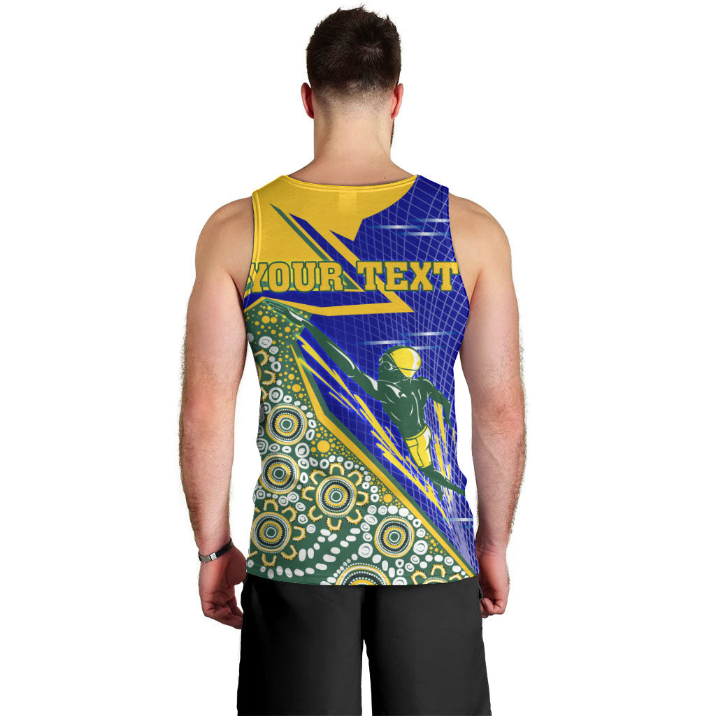 Personalized Australia Swimming Athlete Men Tank Top Aboriginal Dot Pattern Competitive Swimmer Patriotic