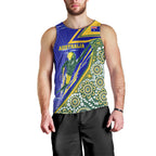Personalized Australia Swimming Athlete Men Tank Top Aboriginal Dot Pattern Competitive Swimmer Patriotic