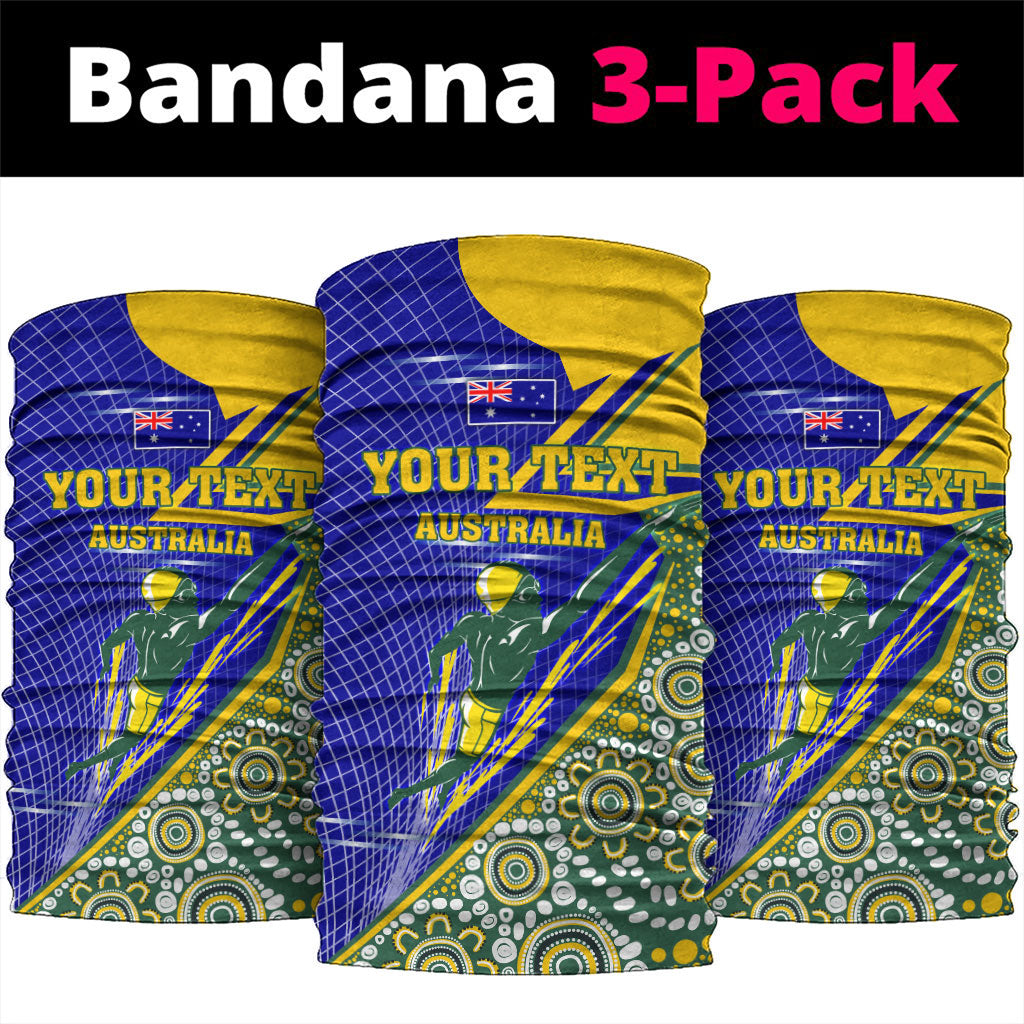 Personalized Australia Swimming Athlete Neck Gaiter Aboriginal Dot Pattern Competitive Swimmer Patriotic