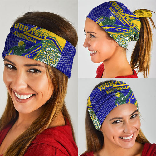 Personalized Australia Swimming Athlete Neck Gaiter Aboriginal Dot Pattern Competitive Swimmer Patriotic