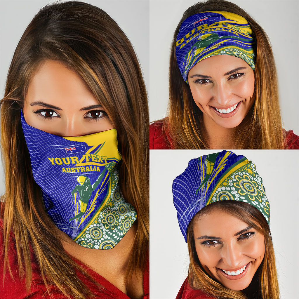 Personalized Australia Swimming Athlete Neck Gaiter Aboriginal Dot Pattern Competitive Swimmer Patriotic