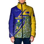 Personalized Australia Swimming Athlete Padded Jacket Aboriginal Dot Pattern Competitive Swimmer Patriotic