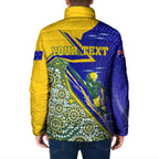 Personalized Australia Swimming Athlete Padded Jacket Aboriginal Dot Pattern Competitive Swimmer Patriotic