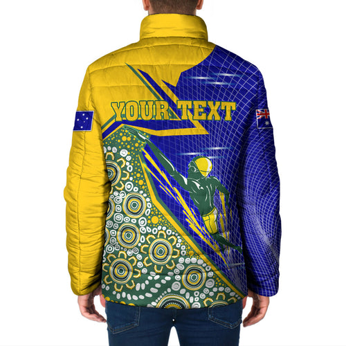 Personalized Australia Swimming Athlete Padded Jacket Aboriginal Dot Pattern Competitive Swimmer Patriotic