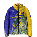 Personalized Australia Swimming Athlete Padded Jacket Aboriginal Dot Pattern Competitive Swimmer Patriotic