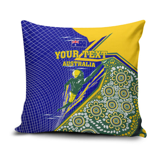 Personalized Australia Swimming Athlete Pillow Cover Aboriginal Dot Pattern Competitive Swimmer Patriotic