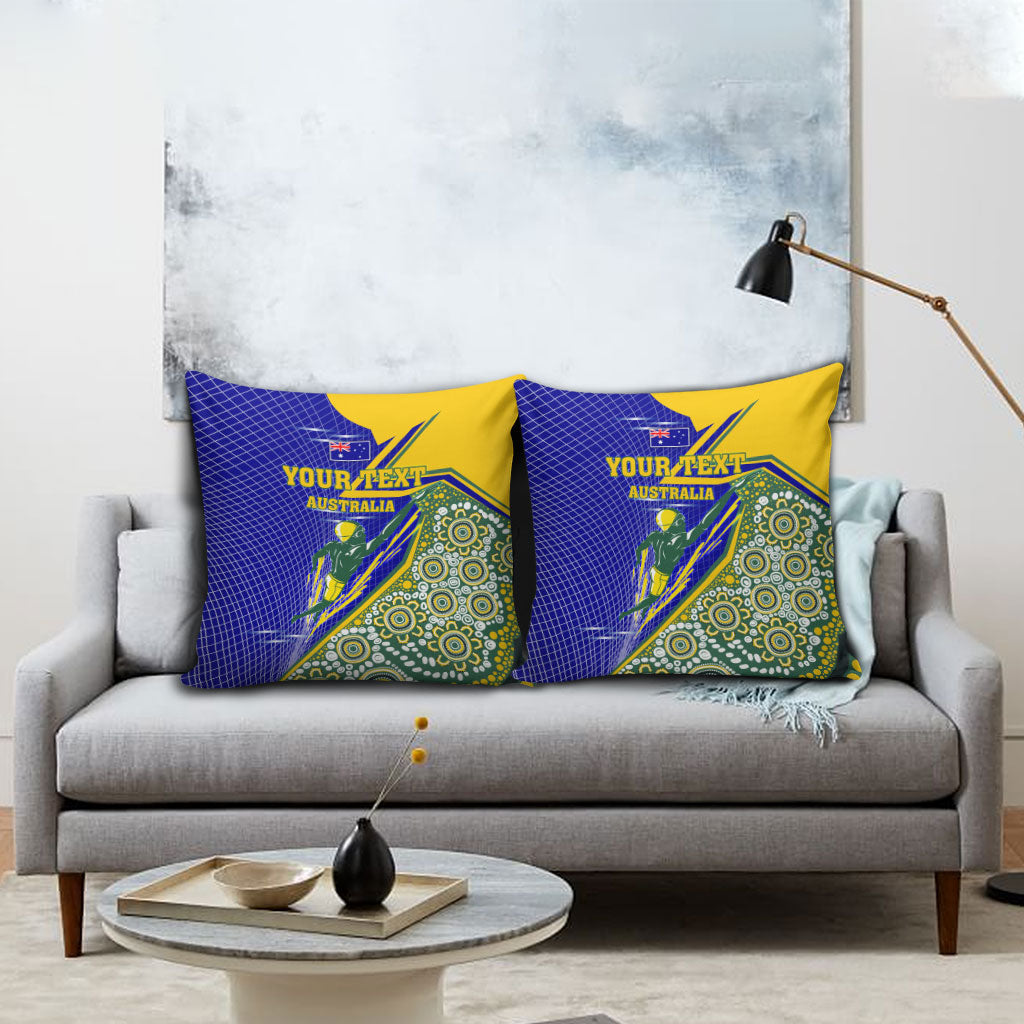 Personalized Australia Swimming Athlete Pillow Cover Aboriginal Dot Pattern Competitive Swimmer Patriotic
