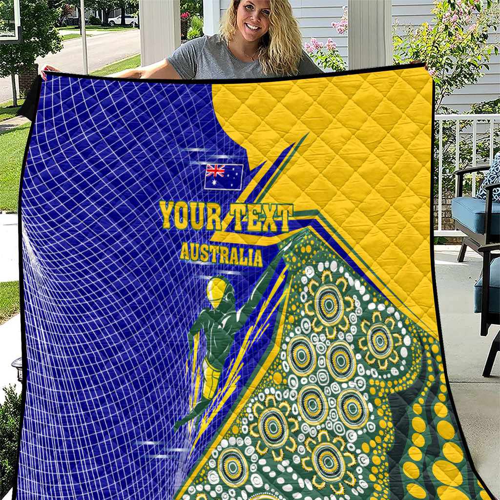 Personalized Australia Swimming Athlete Quilt Aboriginal Dot Pattern Competitive Swimmer Patriotic