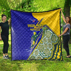 Personalized Australia Swimming Athlete Quilt Aboriginal Dot Pattern Competitive Swimmer Patriotic