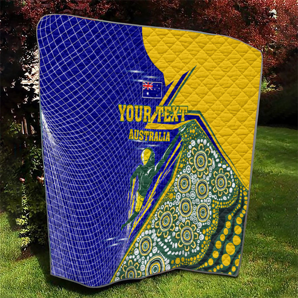 Personalized Australia Swimming Athlete Quilt Aboriginal Dot Pattern Competitive Swimmer Patriotic