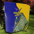 Personalized Australia Swimming Athlete Quilt Aboriginal Dot Pattern Competitive Swimmer Patriotic