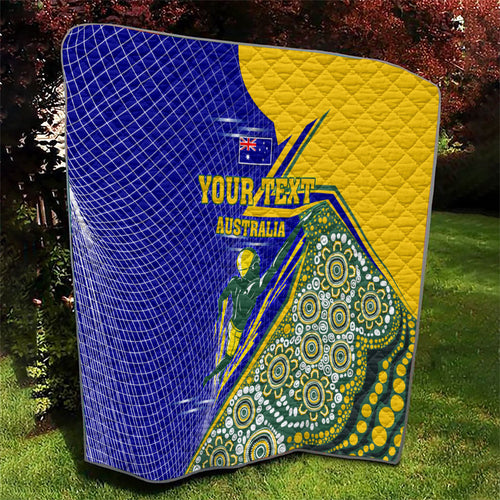Personalized Australia Swimming Athlete Quilt Aboriginal Dot Pattern Competitive Swimmer Patriotic